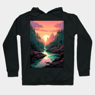 Fantasy Nature Sunset Scenery Synthwave Aesthetic Anime Art Style Hoodie